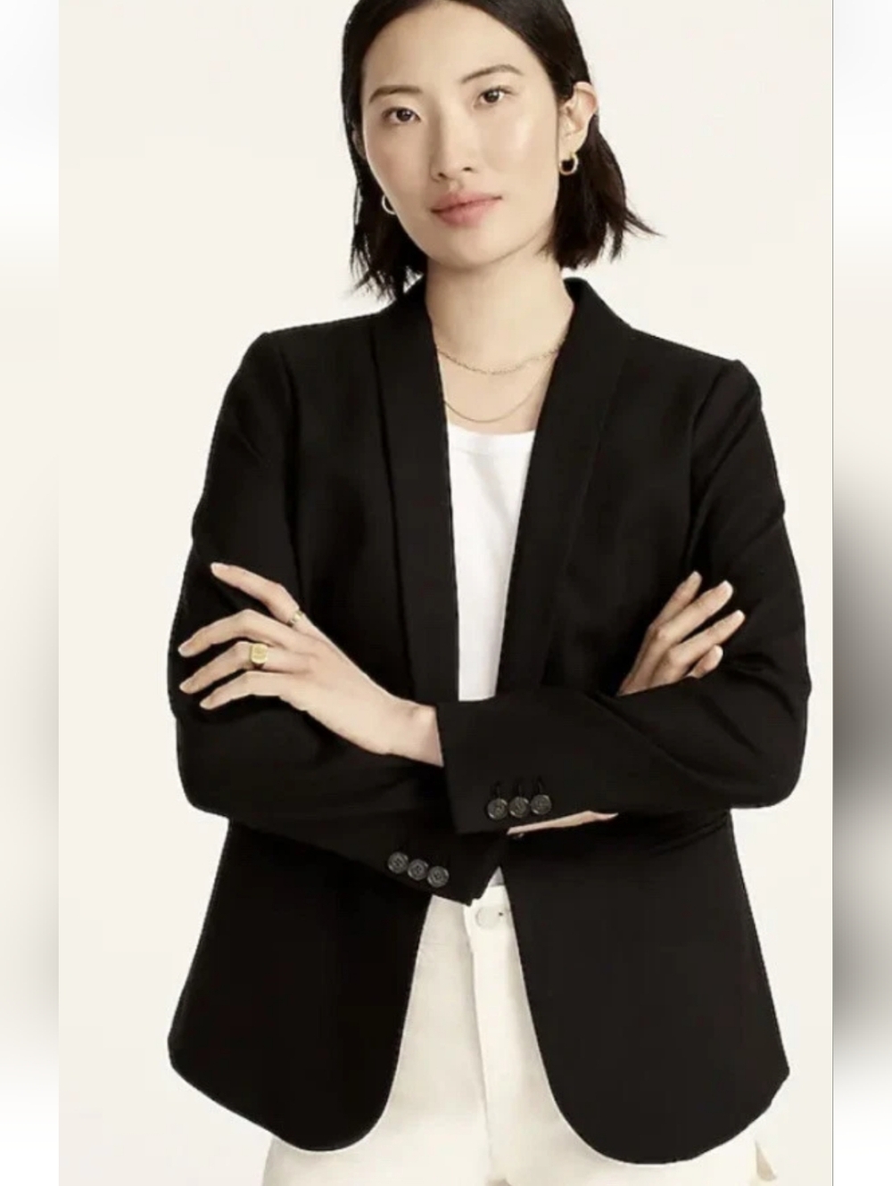 J. Crew Women's Parke Blazer Wool Flannel Black Size 2 J5627